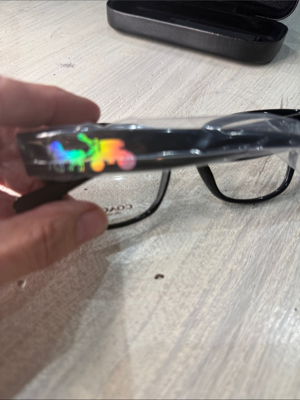 Coach Black Oversized Square Eyeglass Frames with Case - Picture 2 of 5